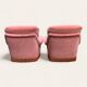 Pair of pink tufted velvet frog chairs from the 1970s.