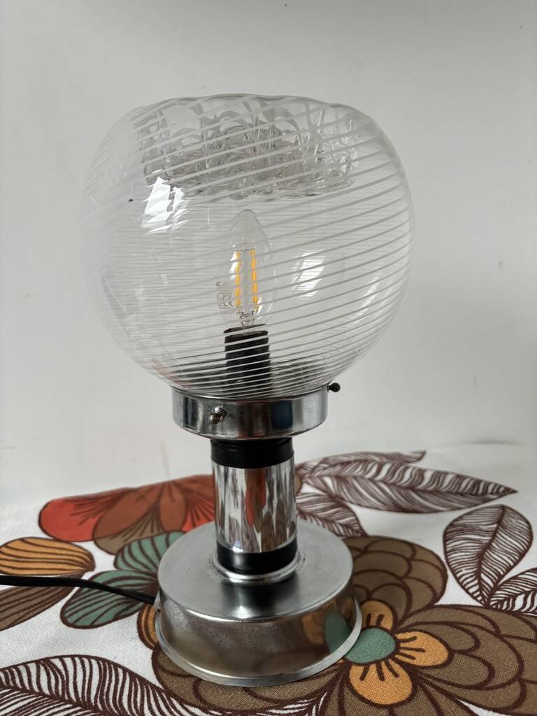 Mushroom lamp chrome murano snaidero italy spage-age 1970