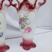 Pair of antique Onnaing slipware vases