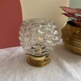 Vintage table lamp in chiseled glass - pineapple model