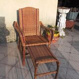 Rattan chaise longue