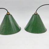 Pair of industrial hanging lamps