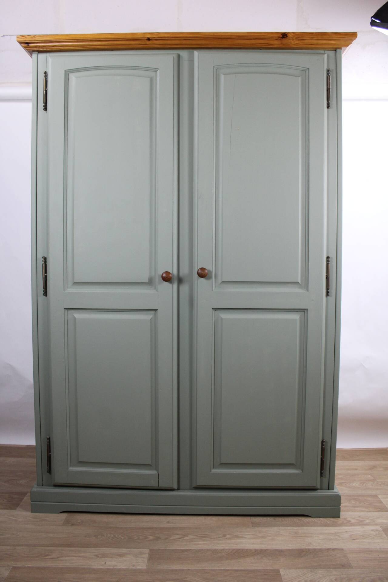 Vintage Gautier wardrobe refurbished in 60s style – sage green