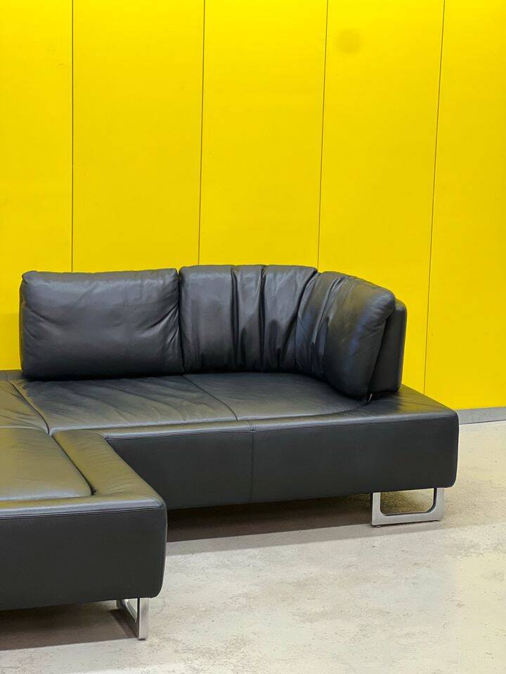 Black Leather De Sede DS-165 Sofa