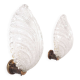 Paire d'appliques feuille Barovier Murano