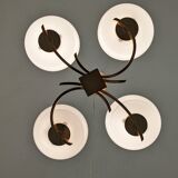 Lustre Arlus à 4 feux en laiton des années 50/60