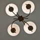 Arlus chandelier with 4 brass lights from the 50s/60s