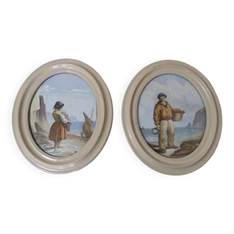 anciens cadres Napoléon iii peinture décor bretagne