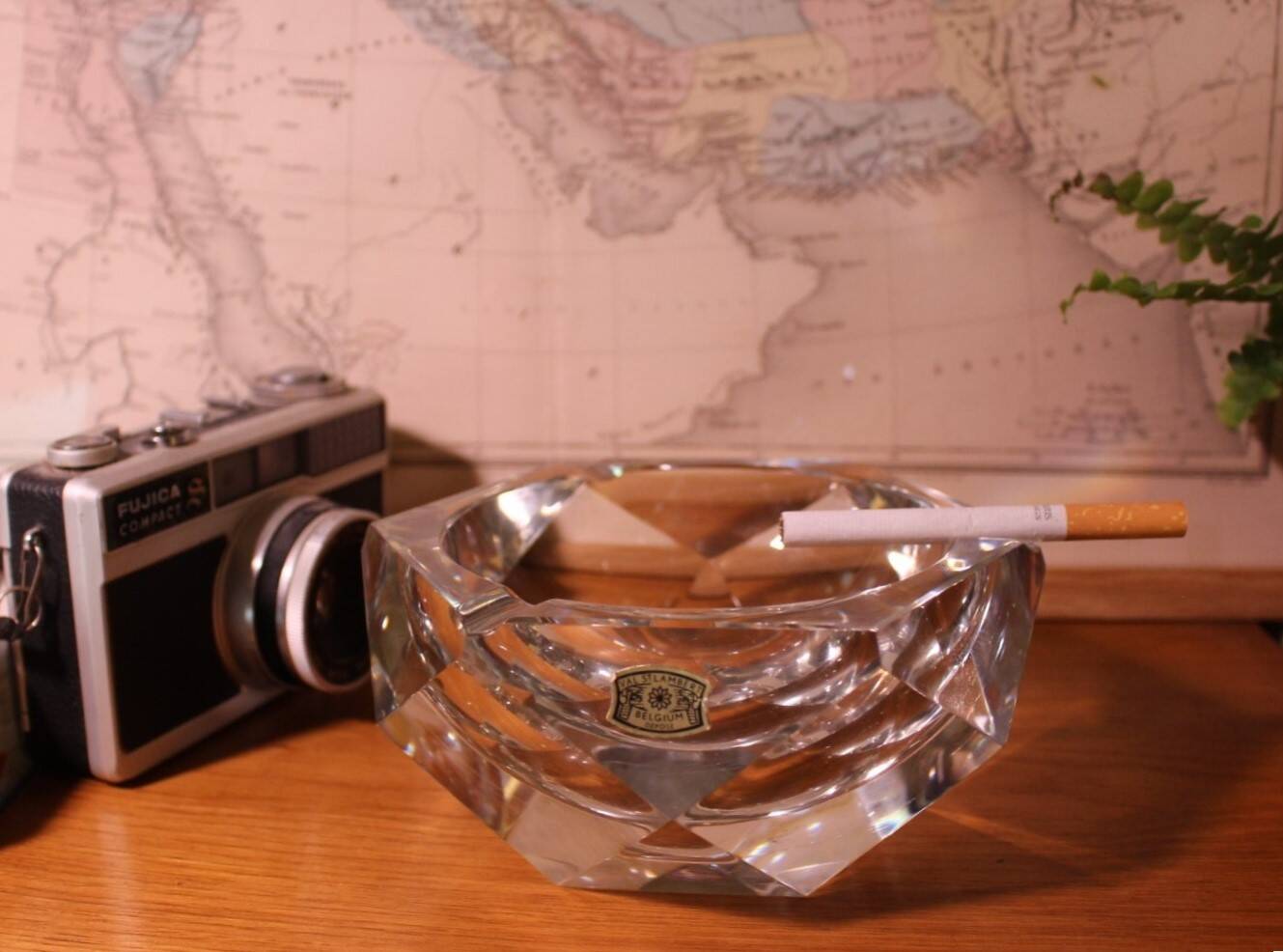 Val St Lambert crystal ashtray