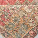 Turkish Light Yellow & Red Vintage Rug, 135x253Cm