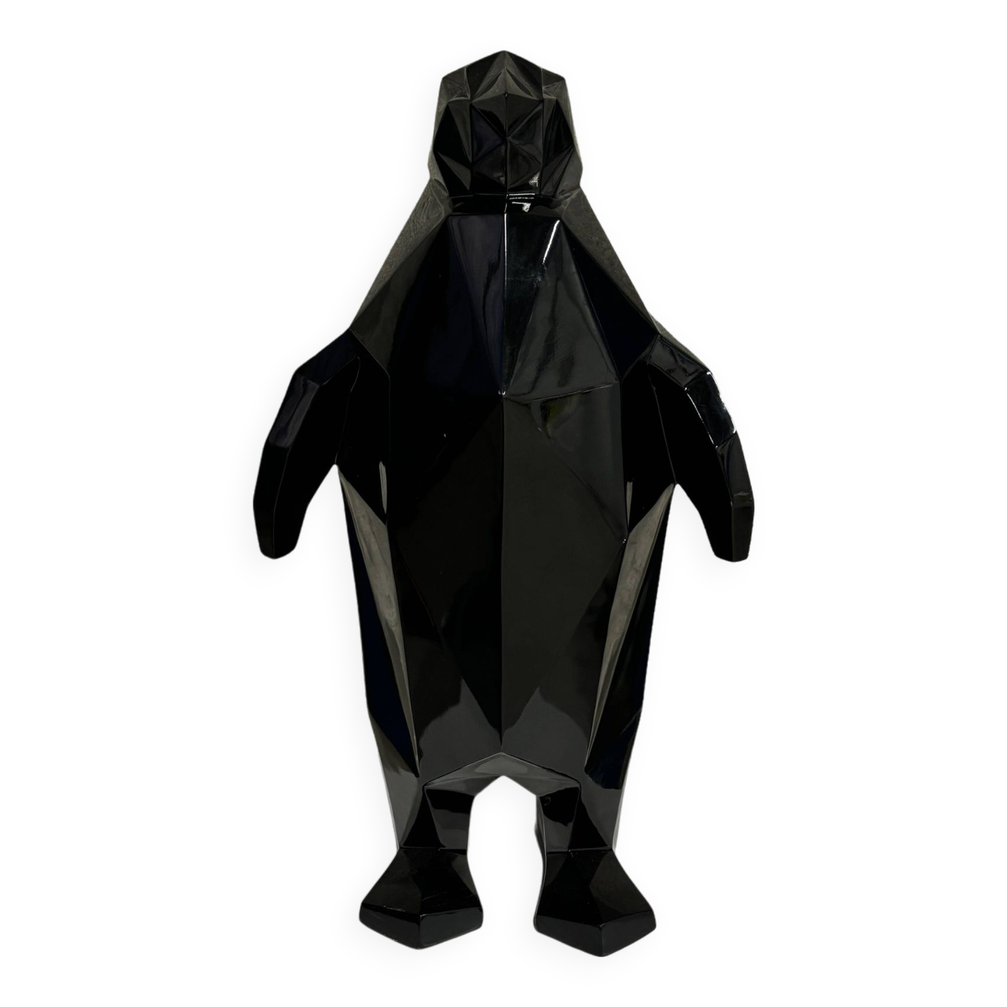 Black Origami Penguin Statue - Artypopart