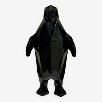 Black Origami Penguin Statue - Artypopart