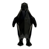Statue Pingouin Origami Noir - Artypopart