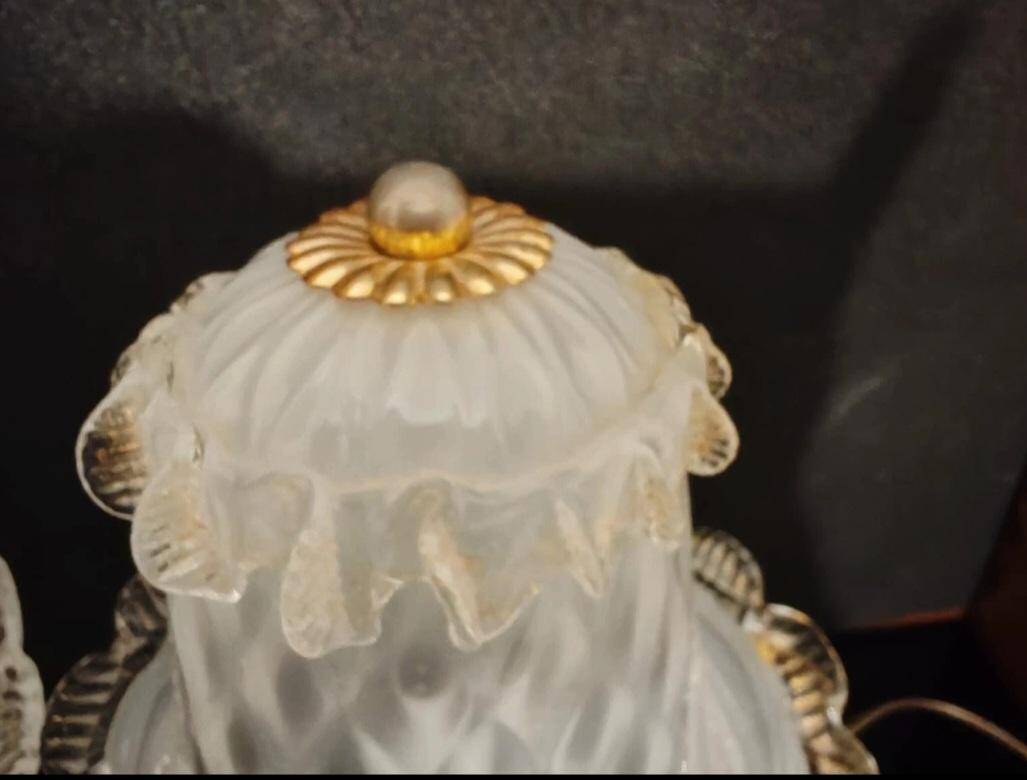 set de lampes en verre murano champignons