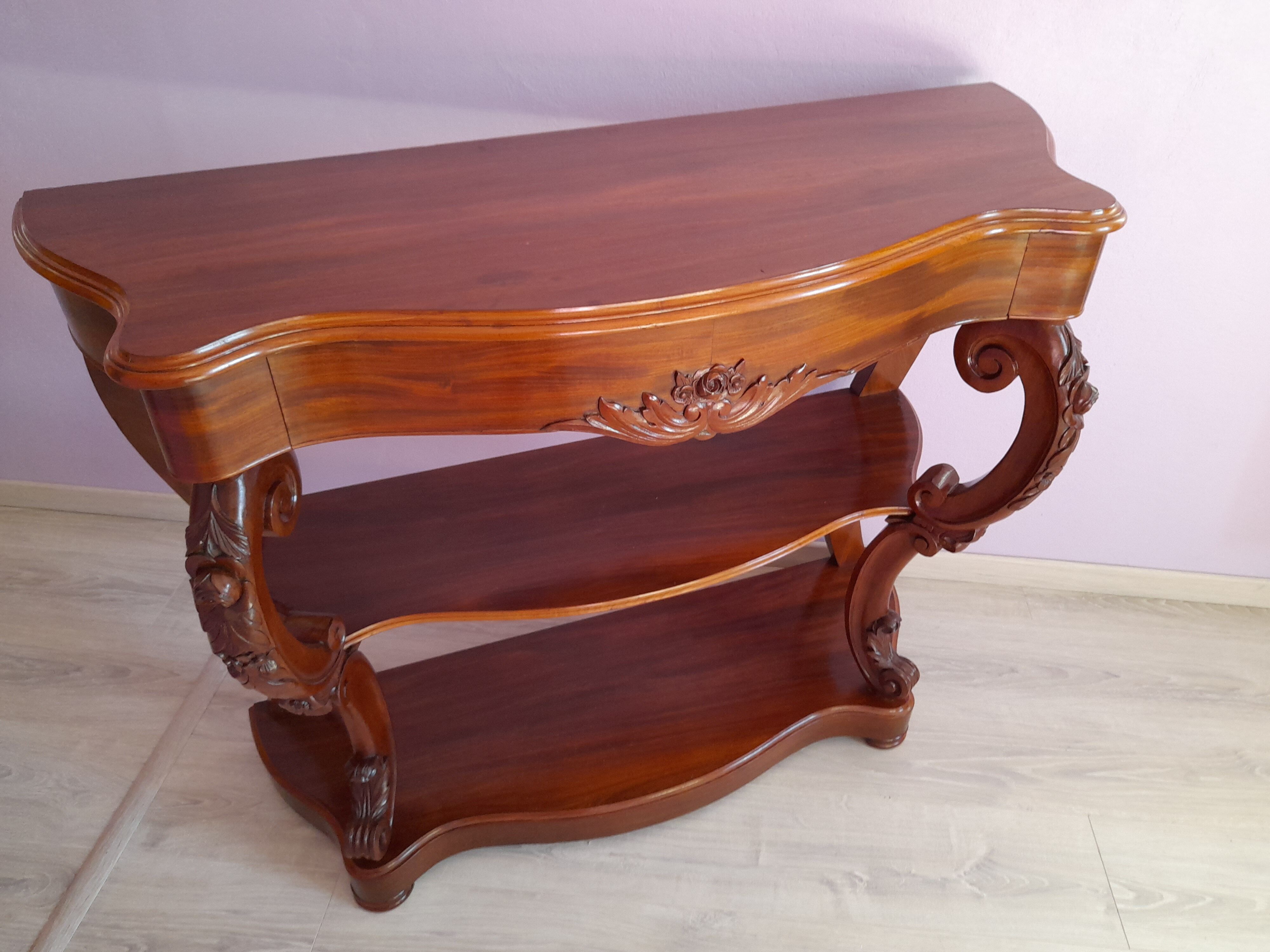 Serving console in mahogany style louis XV of Napoleon III period