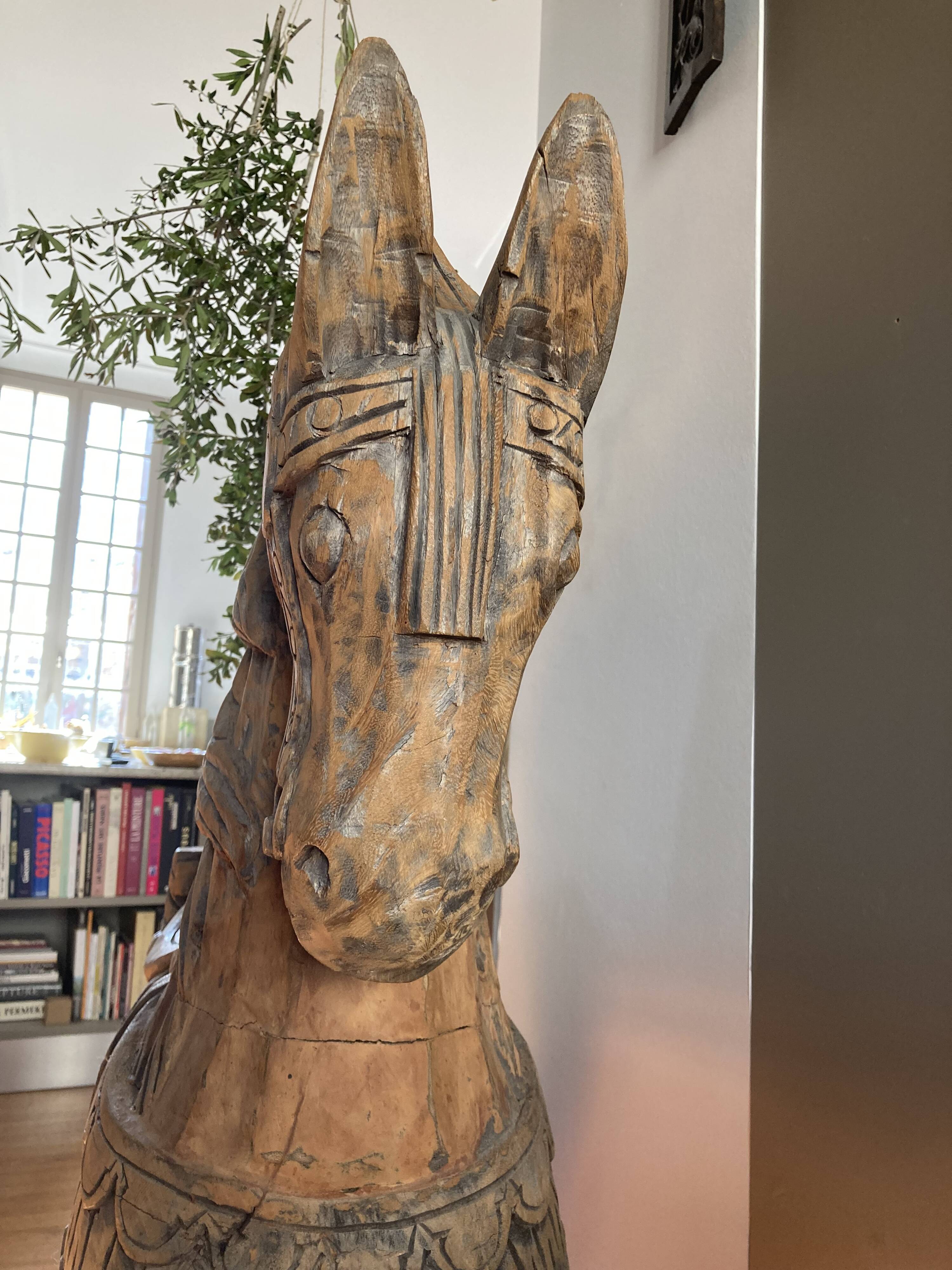 Cheval indien en bois