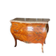Belle commode galbée style Louis XV – marqueterie et marbre
