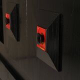 Brutalist Belgian buffet in black and red from the 1960s.