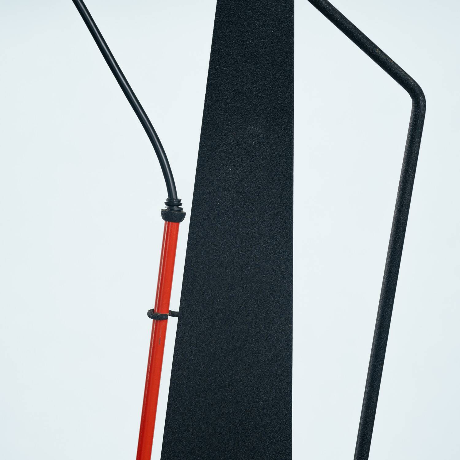 Postmodern memphis style sculptural red black white floor lamp