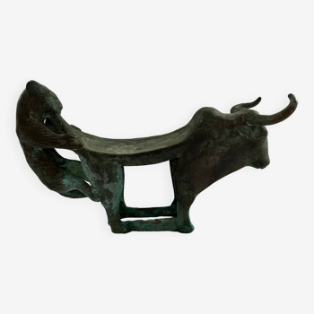 Bougeoir vache en bronze