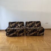 Armchairs Gerard Guermonprez 1970s Velvet Vintage Midcentury Hollywood