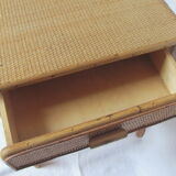 Bamboo with a drawer bedside - table years 70-