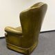 Original English Chesterfield Wingback Chair & Footstool -Retro Green
