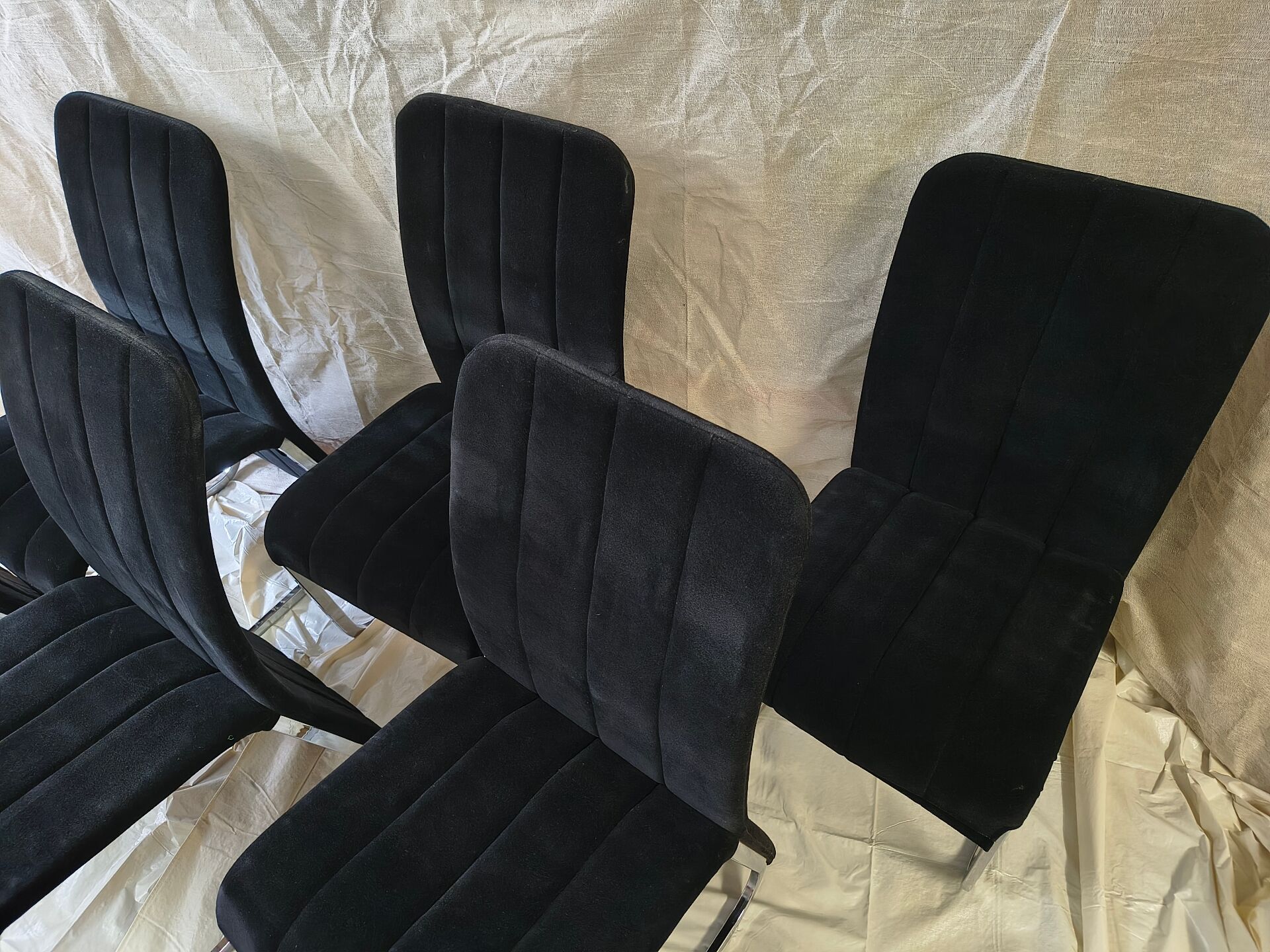 Vintage chrome chairs from the early 1980s.