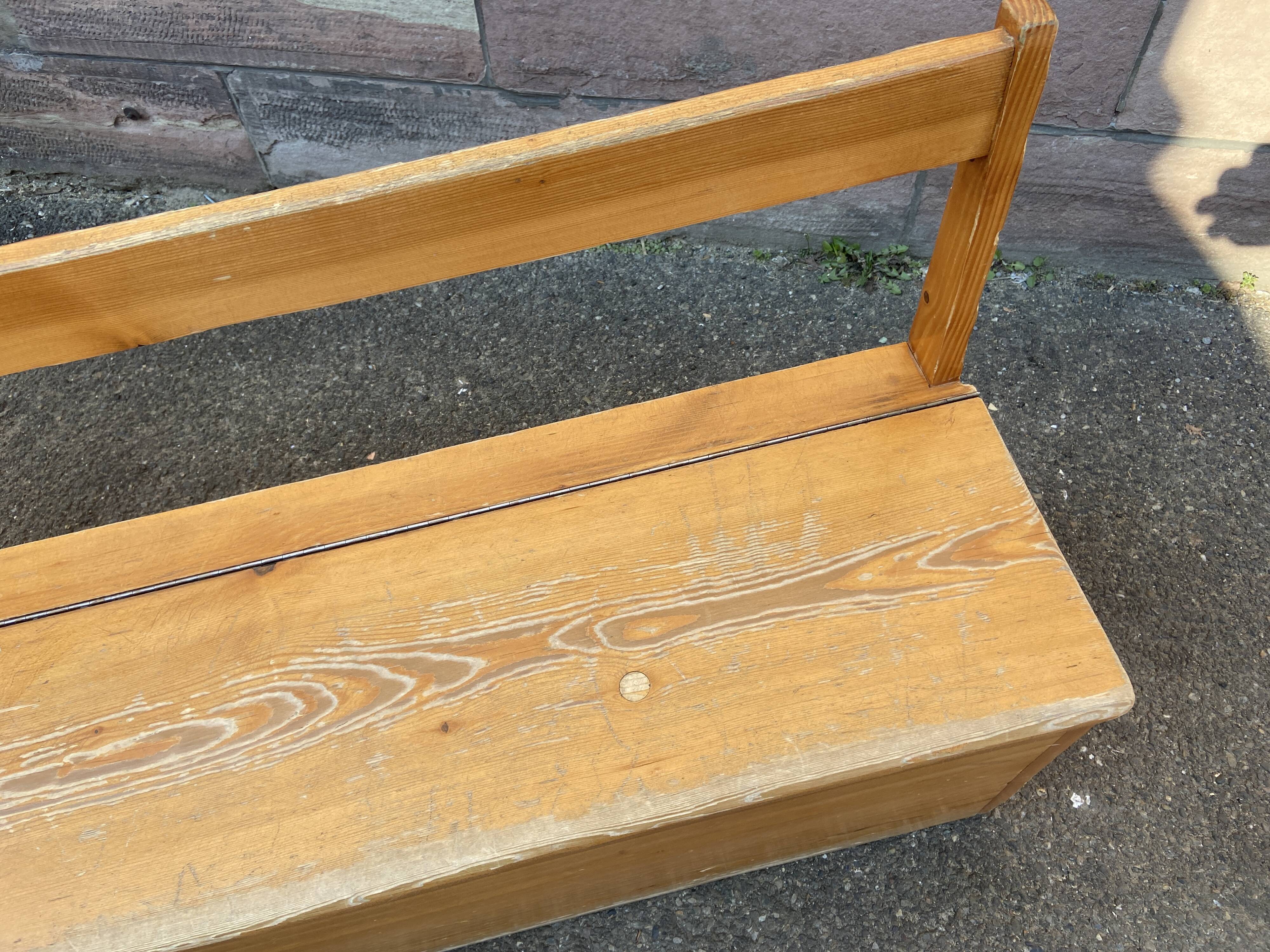 Bench nursery school chest vintage 1980s in pine