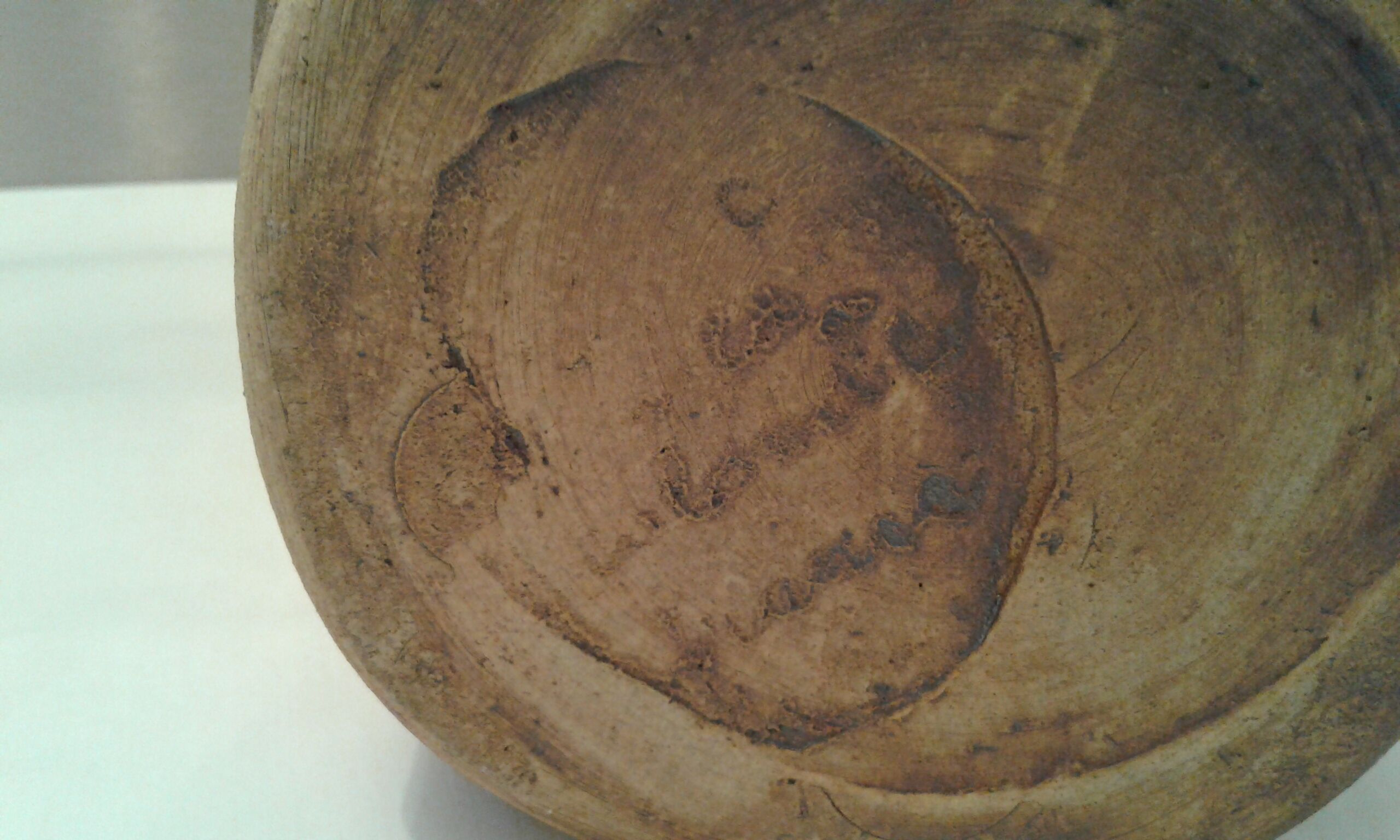 Bottle vase. ceramic enamelled with a flower. Mid-20th. Ht 21.5 cm