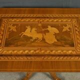 Living room table in cherry and walnut, Restoration style – late 19th century