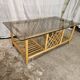 Rattan coffee table with smoked glass top 1970