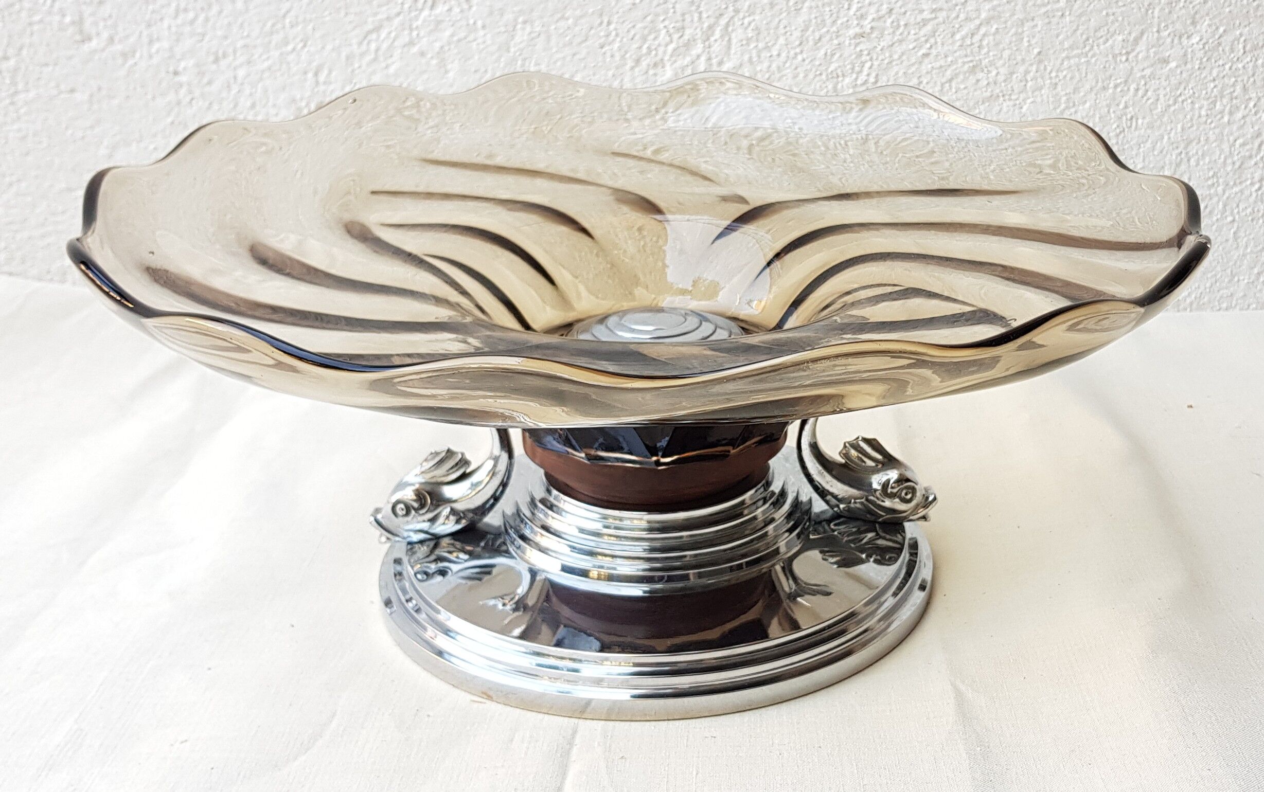 Glass cut smoked art deco