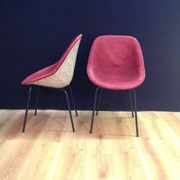 Set of pink chairs by Genevieve Dangles-Christian Defrance for Burov, 1950s