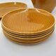 Service esterel 8 ceramic plates salins graphic honey color