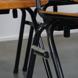 Set of 8 Vintage Dining Chairs with Armrests