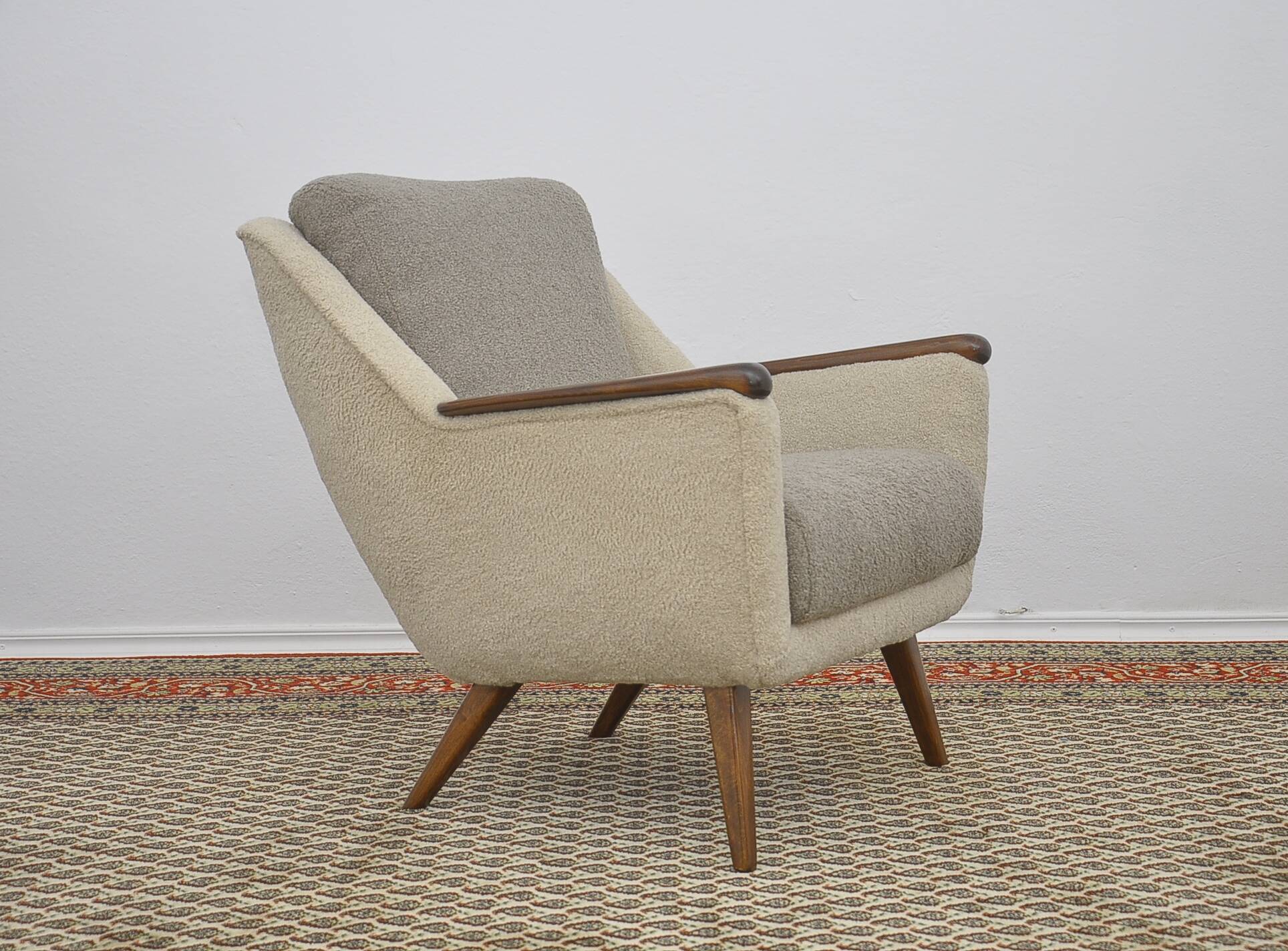 Mid-century boucle Cocktail Armchair, 1960s