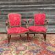 Pair of armchairs in natural wood style Louis XV XIXth century