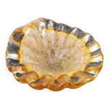 Empty Pocket Ashtray Murano Glass Amber Shell