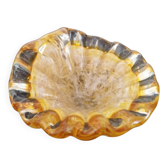 Vide Poche Cendrier Verre Murano Ambre Coquille