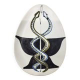 Cup Vide Poche Roger Capron Serpents decor ceramic France 1950