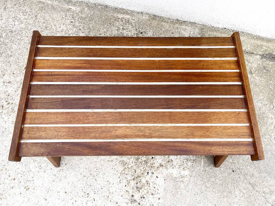 Modernist laminated wood coffee table, 1970.