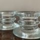 Series 6 vintage candlesticks pressed molded glass paste