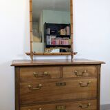 Vintage wooden mirror with bamboo imitation 102 x 75 cm – Exotic spirit