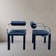 Paire de fauteuil métal et cuir noir "Arconda" par Paolo Piva pour B&B Italia, Italie design 1980