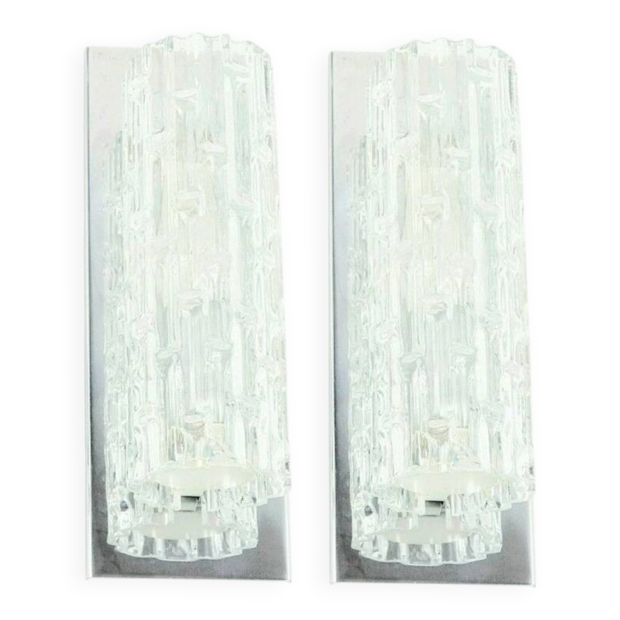 Pair of Mid Century Modern Murano Glass Wall Lights From Doria, 1960s