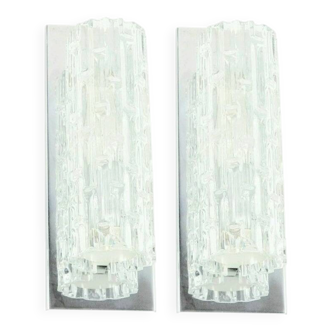 Pair of Mid Century Modern Murano Glass Wall Lights From Doria, 1960s