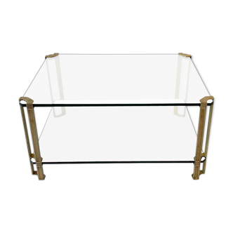 Peter Ghyczy engraved brass coffee table