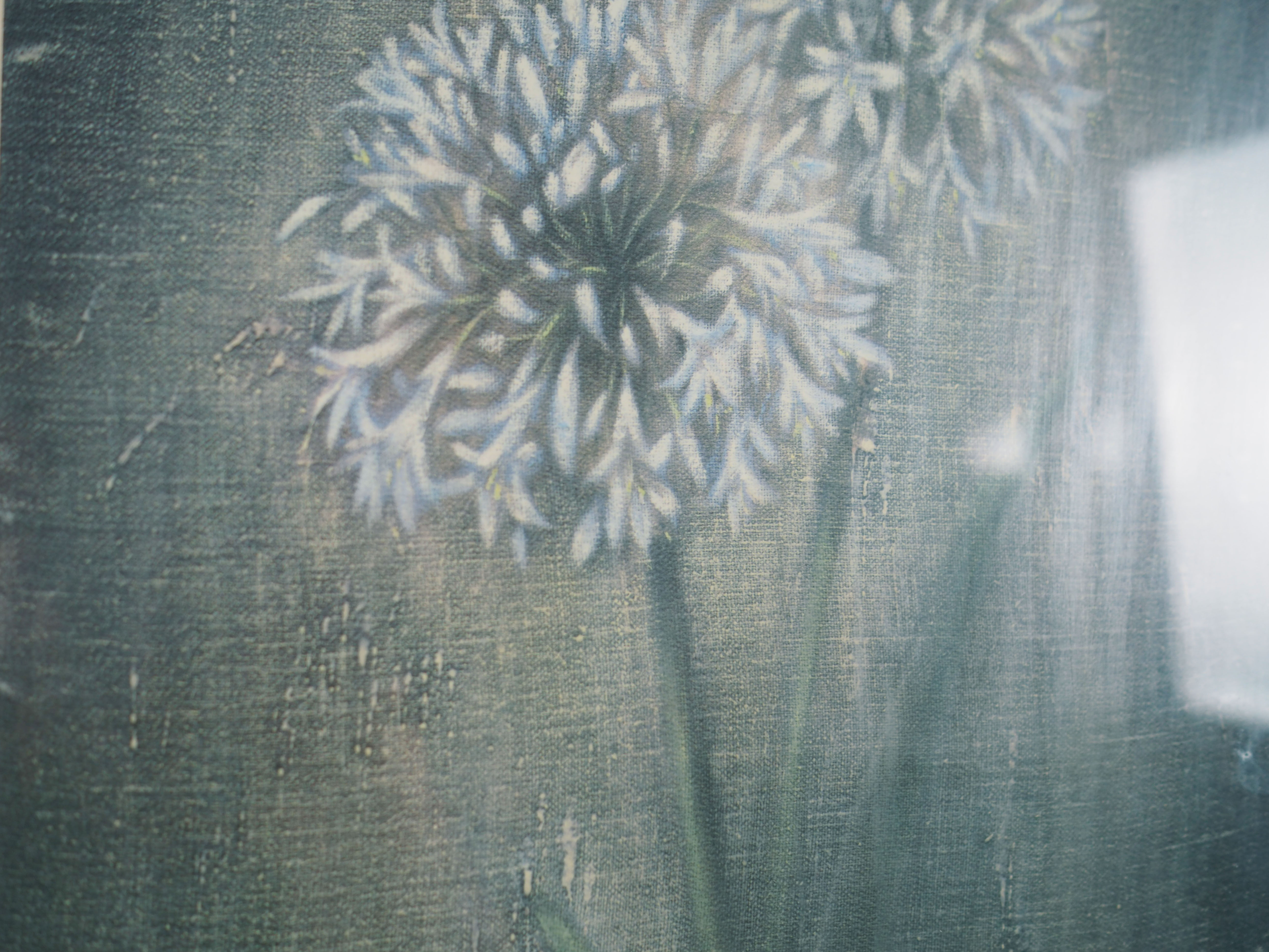 Painting „The White Flower”, Scandinavian design, 1970s