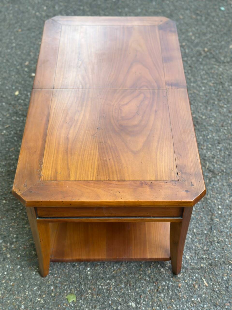 Solid wood bar coffee table DASRAS France sliding top storage 1